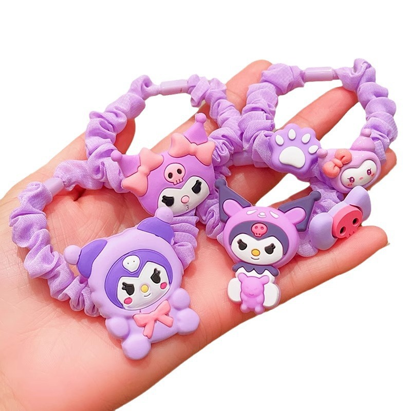 lindas cuerdas de cabeza de Kulomi niñas anillo de cabello dulce de alto valor facial cuerdas de cabello de niñas atar cabello correa de goma anillo de intestino delgado