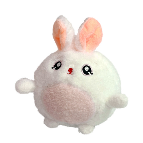 Pink long-eared rabbit backpack keychain new baby rabbit plush toy figure claw machine supplies gift