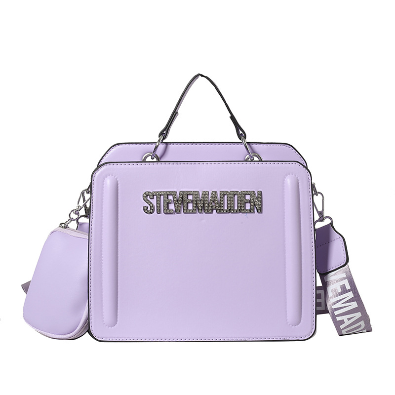 Bolso de hombro transfronterizo para mujer, casual de todo fósforo, color sólido, bolso cuadrado pequeño portátil de gran capacidad, bolso de mensajero de moda europeo y americano