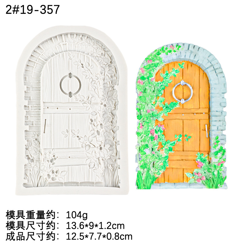 Retro exquisito molde de chocolate decorativo de puerta de flores molde de silicona decorativo de pastel de decoración de chocolate de fondant