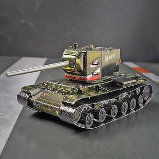 Steel mold full metal 3d handmade diy puzzle assembly model World War II Soviet Union KV2 heavy tank