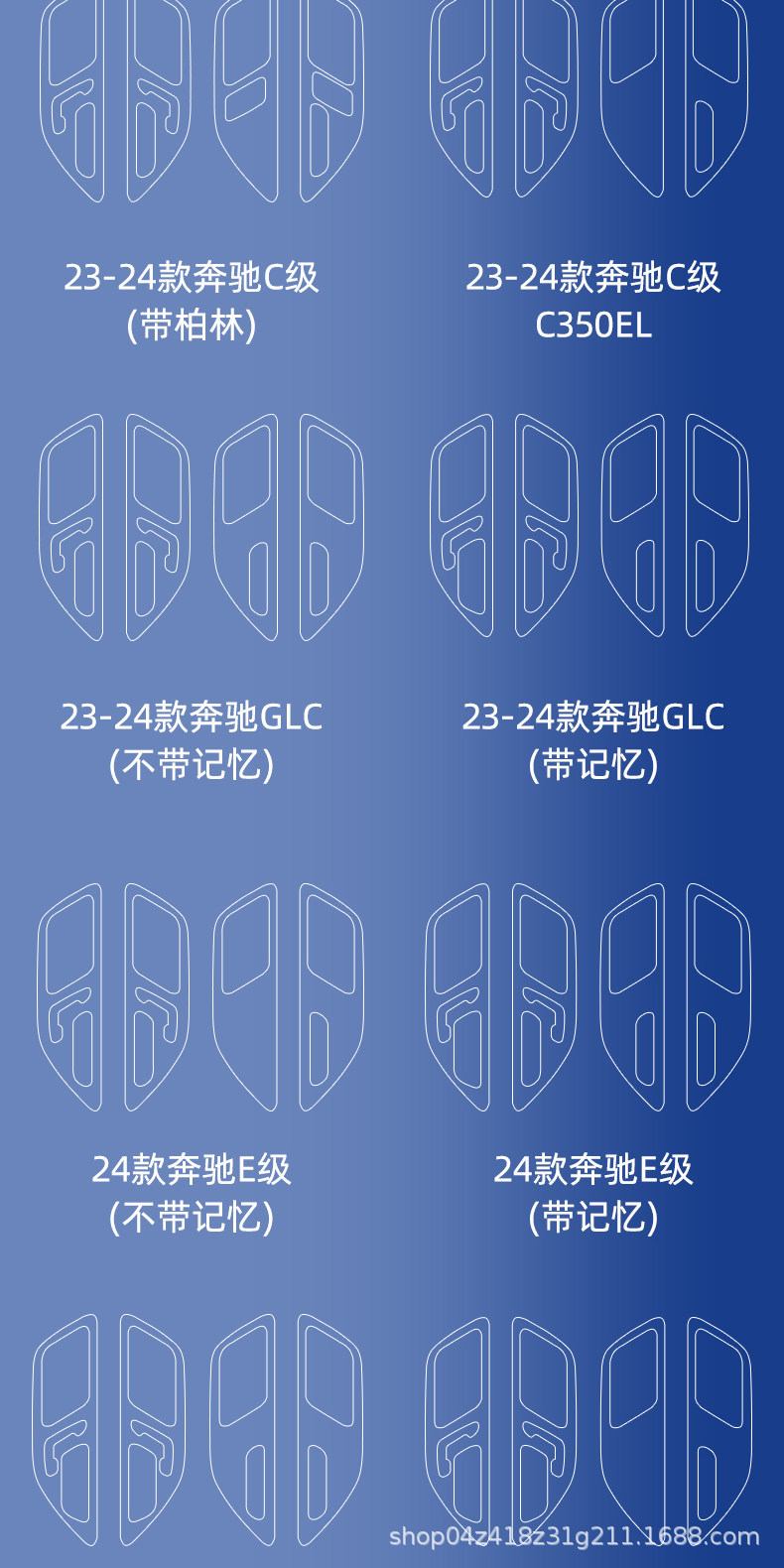 Suitable for Mercedes-Benz C260L/GLC300 interior door panel film, E-Class/C-Class center console screen tempered film