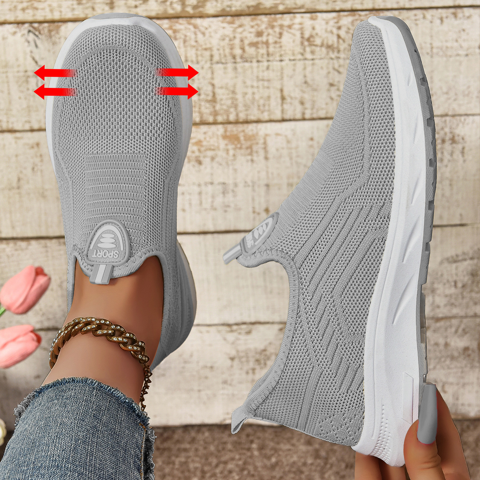 Zapatos mujer verano ocio deportes transpirable transfronterizo tallas grandes zapatos de mujer zapatos de suela blanda para mujer zapatos perezosos de un pie
