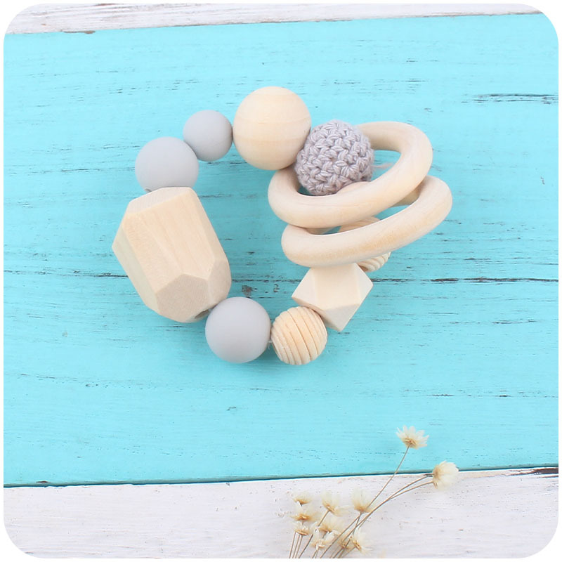 Suministros para bebés Hemu pulsera molar juguete para niños erizo cochecito Cadena de tres piezas creativa pezón cadena colgante