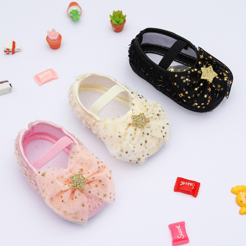  new princess shoes 0-1 year old baby shoes spring and autumn newborn baby shoes soft bottom cloth shoes 3-5-7-9 months