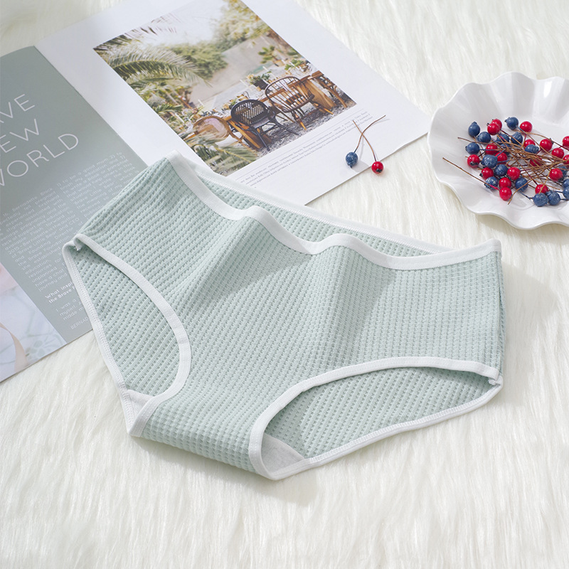 En stock 5A ropa interior antibacteriana para mujer hilo de verano fino transpirable color caramelo algodón Mediados de cintura chica estudiante ropa interior