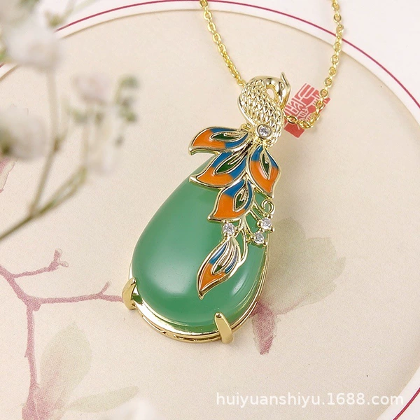 Style 8 Aventurine Water Drop Phoenix 38*18*10MM