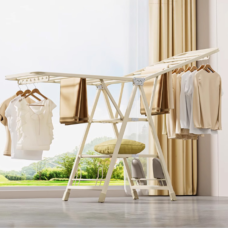 piso plegable percha de ropa balcón doméstico barra de secado percha de ropa doméstica al aire libre percha de ropa interior percha de colcha de bebé