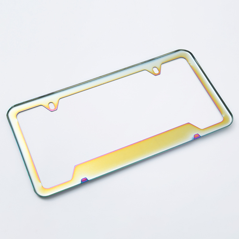 Marco de placa de matrícula de gradiente de acero inoxidable estándar americano transfronterizo multi-Especificación Accesorios de soporte de placa de matrícula de coche americano Marco de matrícula al por mayor image 6