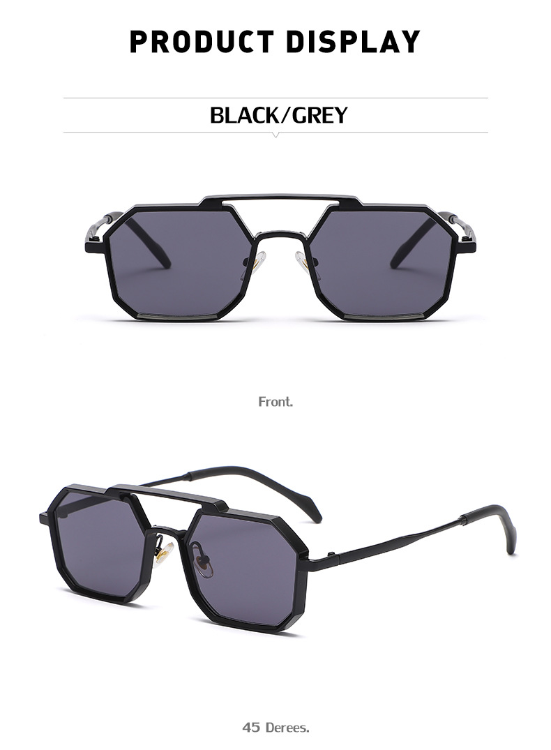 Title 10, Steampunk veelhoekige zonnebril met klein frame