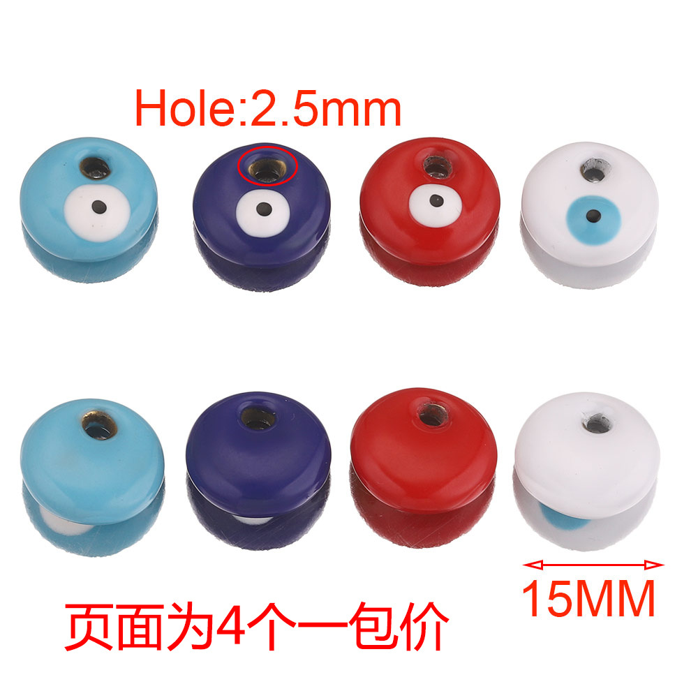 Cuentas cuadradas de acero inoxidable de ojo del diablo europeo y americano cuentas de esmalte de doble cara gota de aceite ojo cuentas espaciadoras cuentas sueltas joyas de bricolaje