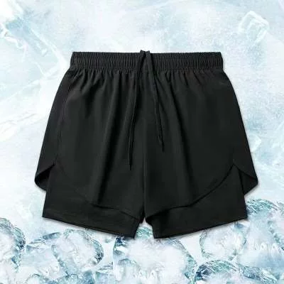 Men's Running Shorts for Basketball, American-Style Summer Quick-Dry Sports Shorts with Inner Lining, Two-In-One Training Fitness Shorts