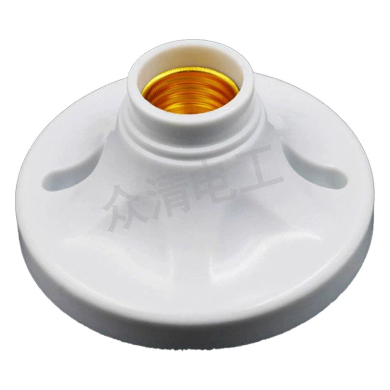 Оптовый открытый круглый спиральный держатель для лампы, плоский держатель для лампы, мощный держатель для винтовой лампы, керамический винтовой держатель для лампы