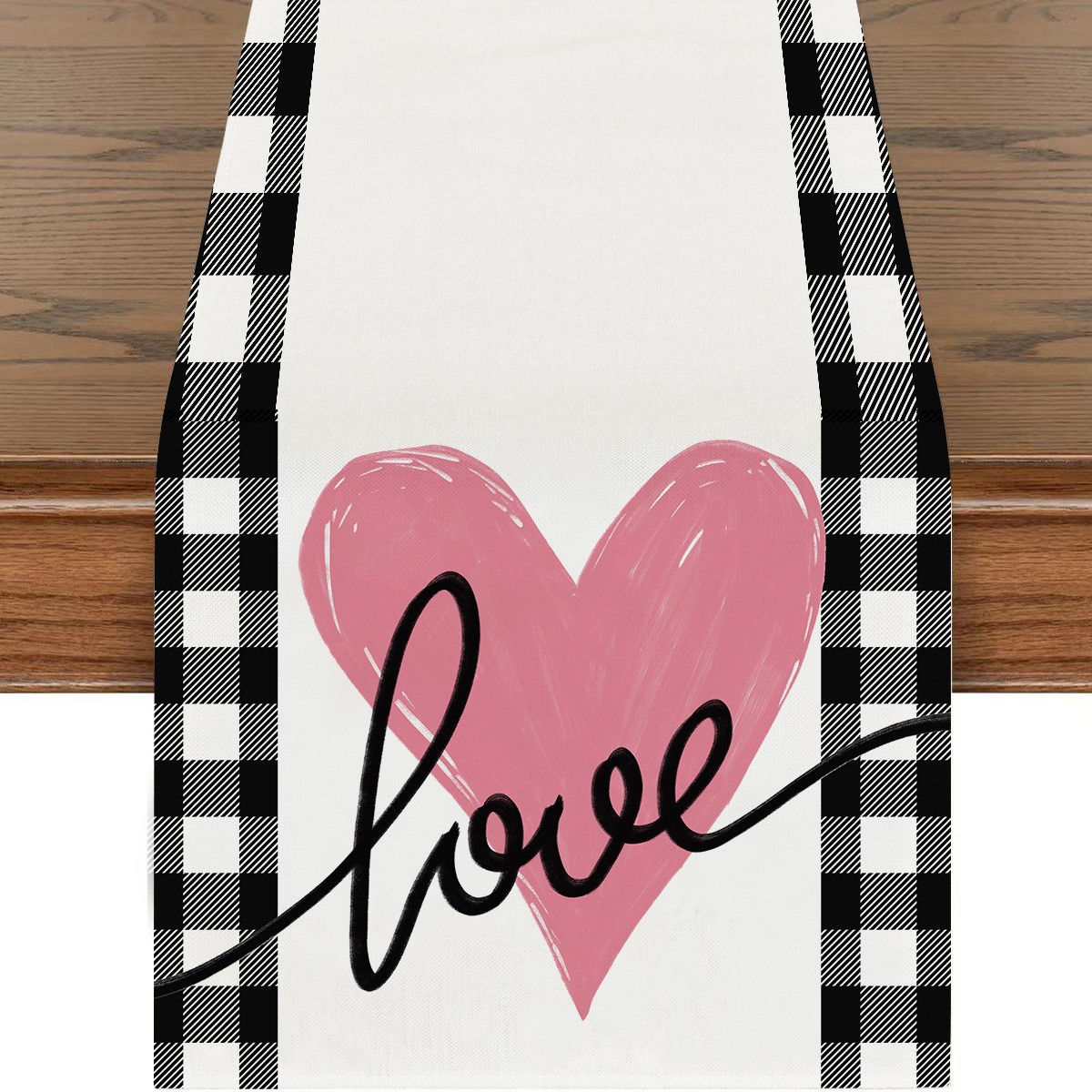 Artículos populares transfronterizos: Mantel para restaurante del Día de San Valentín, camino de mesa de lino con estampado de dibujos animados, mantel individual a prueba de polvo y resistente a las manchas, cubierta para mesa de café.