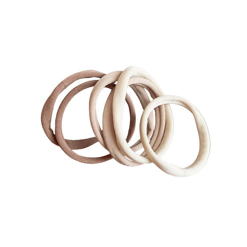 Color mezclado tejido elástico banda de pelo 6-piece set nicho de moda durable cuerda de pelo simple todo-Partido alta Cola de Caballo banda de goma al por mayor