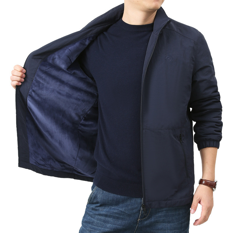 Cotton jacket men's autumn and winter new men's fleece-lined thickened men's jacket stand collar casual fashion men's cross-border wholesale Cotton jacket men's autumn and winter new men's fleece-lined thickened men's jacket stand collar casual fashion men's cross-border wholesale