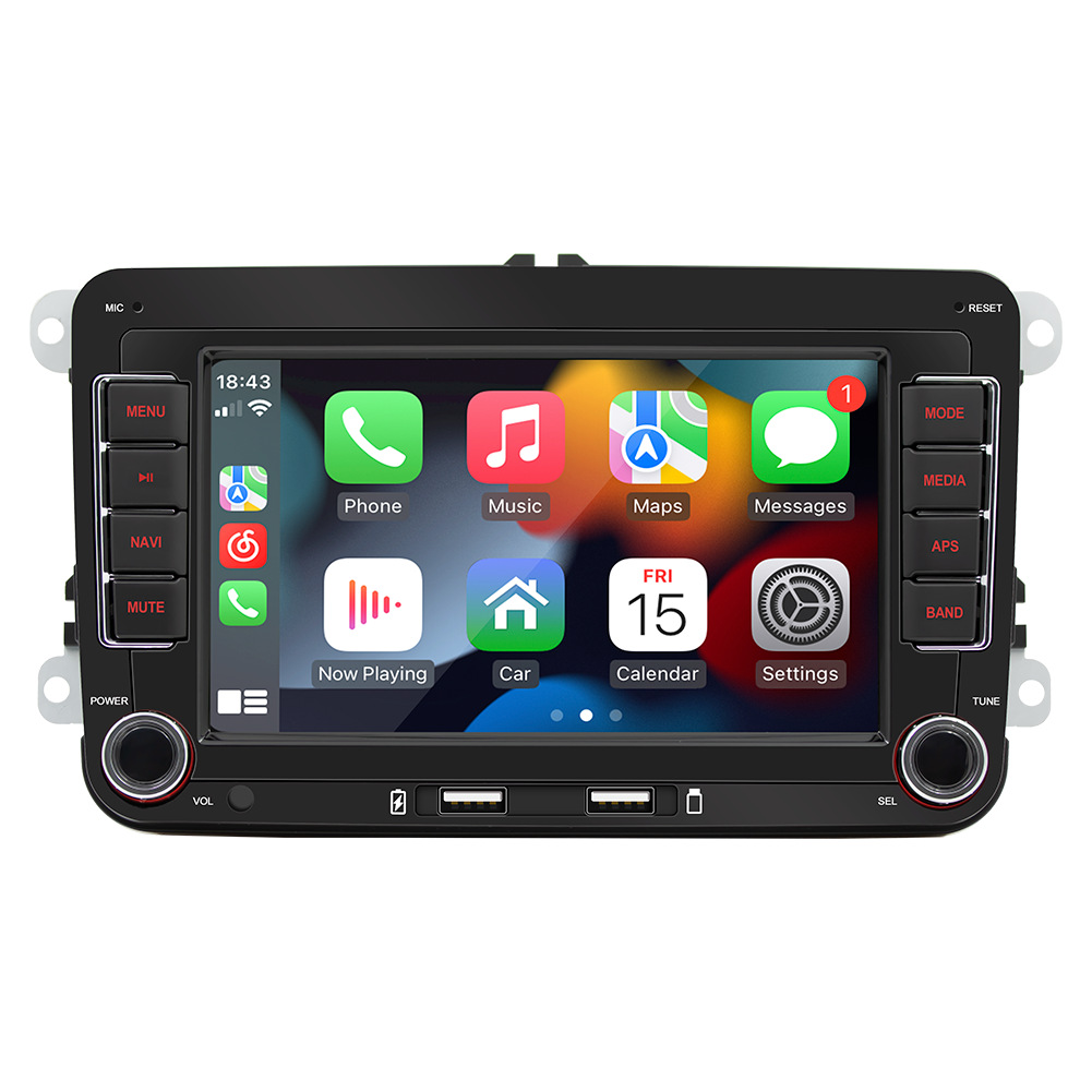 Sistema de Navegación para Automóvil Volkswagen de 7 Pulgadas, Android, GPS, Pantalla Grande de Alta Definición, Conexión Inalámbrica CarPlay, Cámara de Reversa