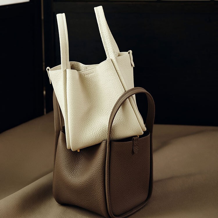 Song Medium-Sized Vegetable Basket Series Women's Designer Style Leather Large-Capacity Versatile Commuter Handbag Bucket Bag