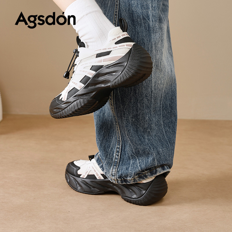 Augu Shiden Outdoor Hiking Shoes for Women 2026 New Summer Thick-Soled Hiking Casual Sports Shoes Lightweight Dad Shoes