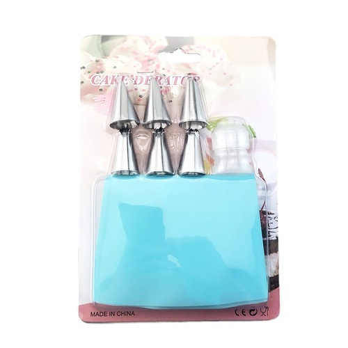 Stainless steel decorating nozzle set 8-piece set of puff cream nozzle cake tools decorating bag converter baking supplies