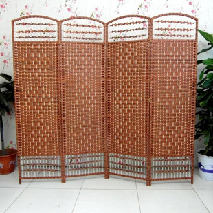 Special Offer Chinese Rattan Screen Folding Partition Solid Wood Fashion Hotel, Living Room Bedroom Mobile Folding Screen Simple Factory