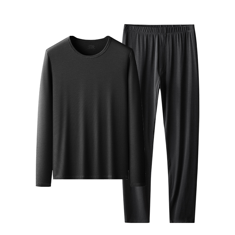 Proteína Péptido Aminoácido Otoño/Invierno Ropa de otoño de terciopelo alemán para hombres Pantalones largos Traje de color sólido más ropa interior térmica de base gruesa de terciopelo