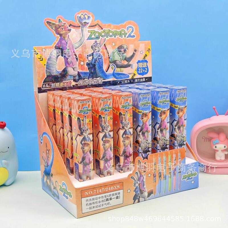 New Zootopia 2 Blind Box Pen Cartoon Movie Peripheral Gel Pen Ins High-Value Student Retractable Pen