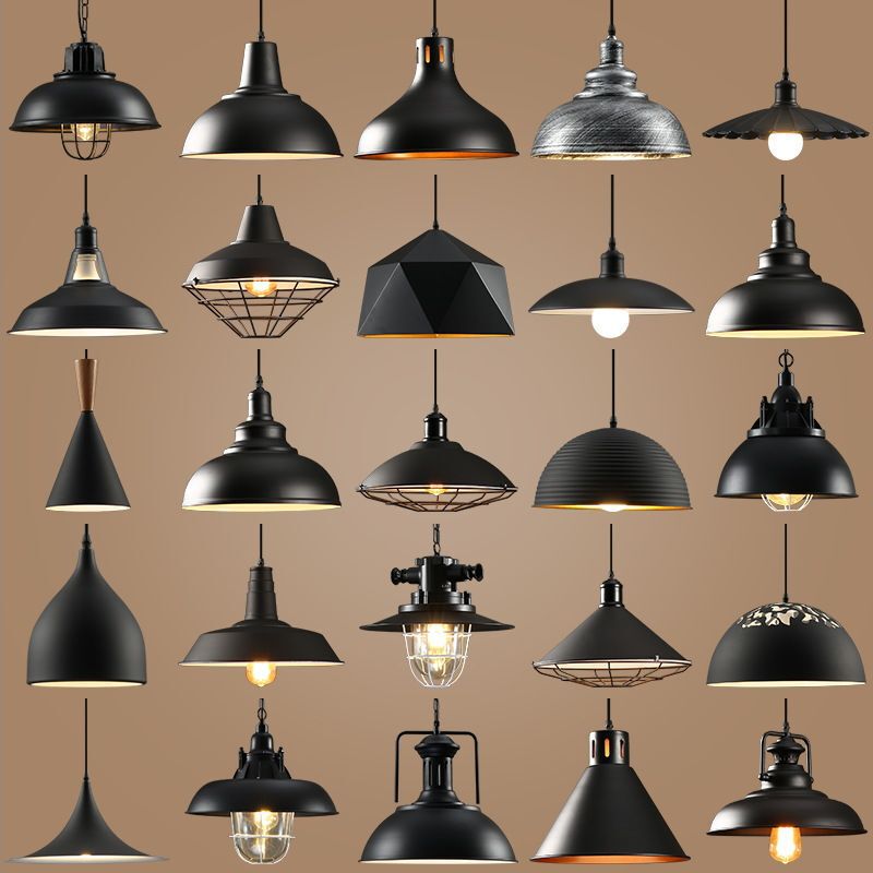 Loft Retro Personalized Creative Bar Counter Restaurant Hotel Decorative Chandelier American Industrial Style Nostalgic Lampshade Simple