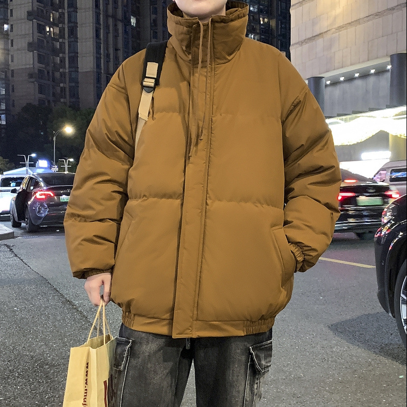 Unisex Padded Jacket With Stand-up Collar Warm Winter Coat_voghion.com