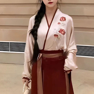 Wei and Jin Dynasty Han Dynasty Embroider Adult Daily Retro Style Suit Clothes for Workers Daily Work Clothing Clothing Women's Clothing Wholesale