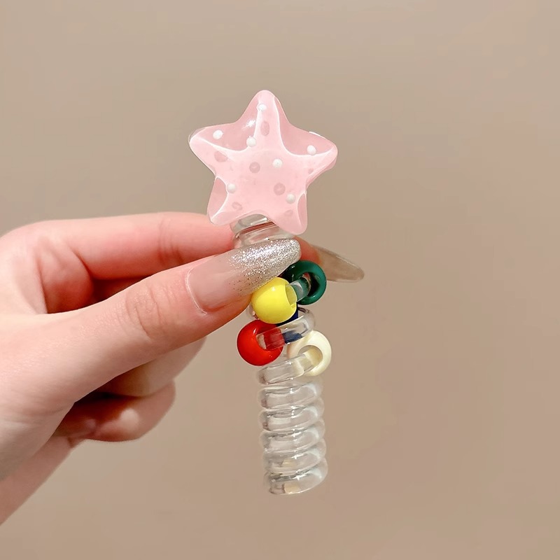 El cable telefónico de cinco puntas de estrella de alta burbuja trenzada de cabello de cola de caballo cuerda de cabello trenzada de correa de correa dulce punto de onda tocado