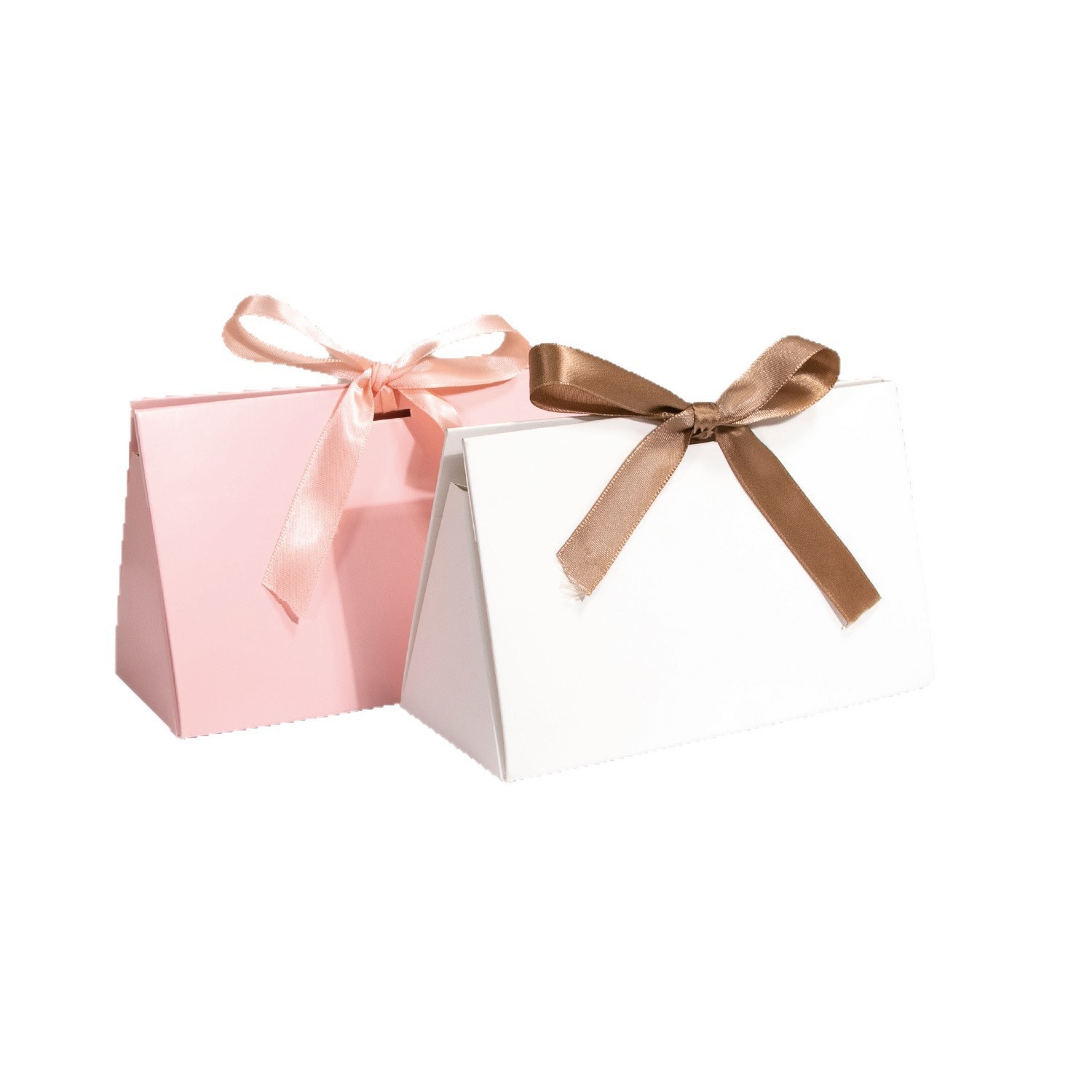 外贸跨境新品 蝴蝶结丝带纸盒三角纸盒喜糖盒折叠纸盒礼物包装盒