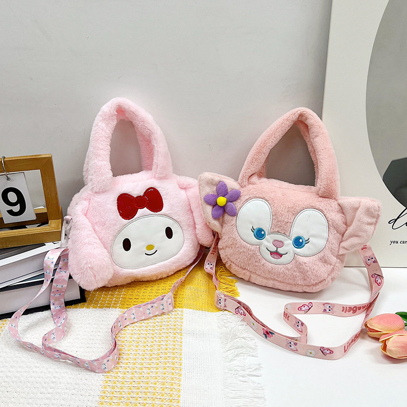 Bolso pequeño lindo para las mujeres 2023 nuevo simple peludo bolso de hombro de dibujos animados estilo coreano chica bolsa de salida portátil