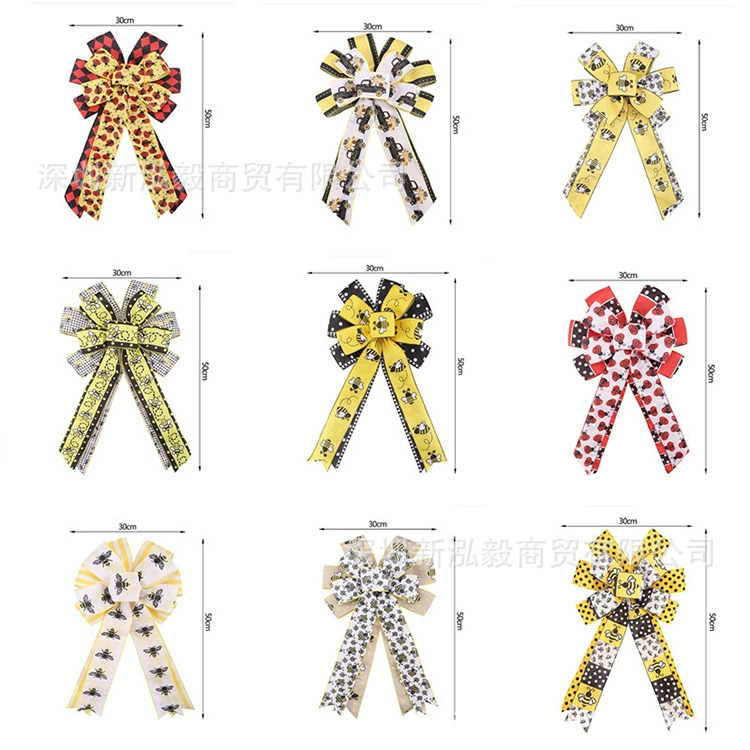 Лента Hongyi с рисунком пчелы и жука, имитация конопляной ленты, лук/украшение для фестиваля пчел, лук