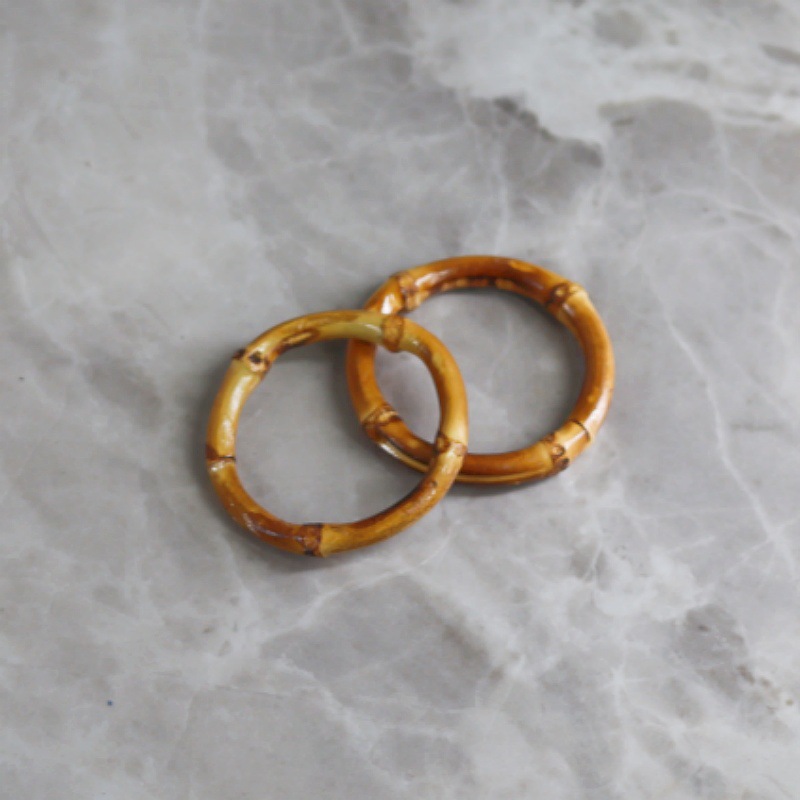 Anillo de bambú dorado en stock, productos de bambú chinos hechos a mano, anillo de mango de bambú DIY, anillo de bambú retro