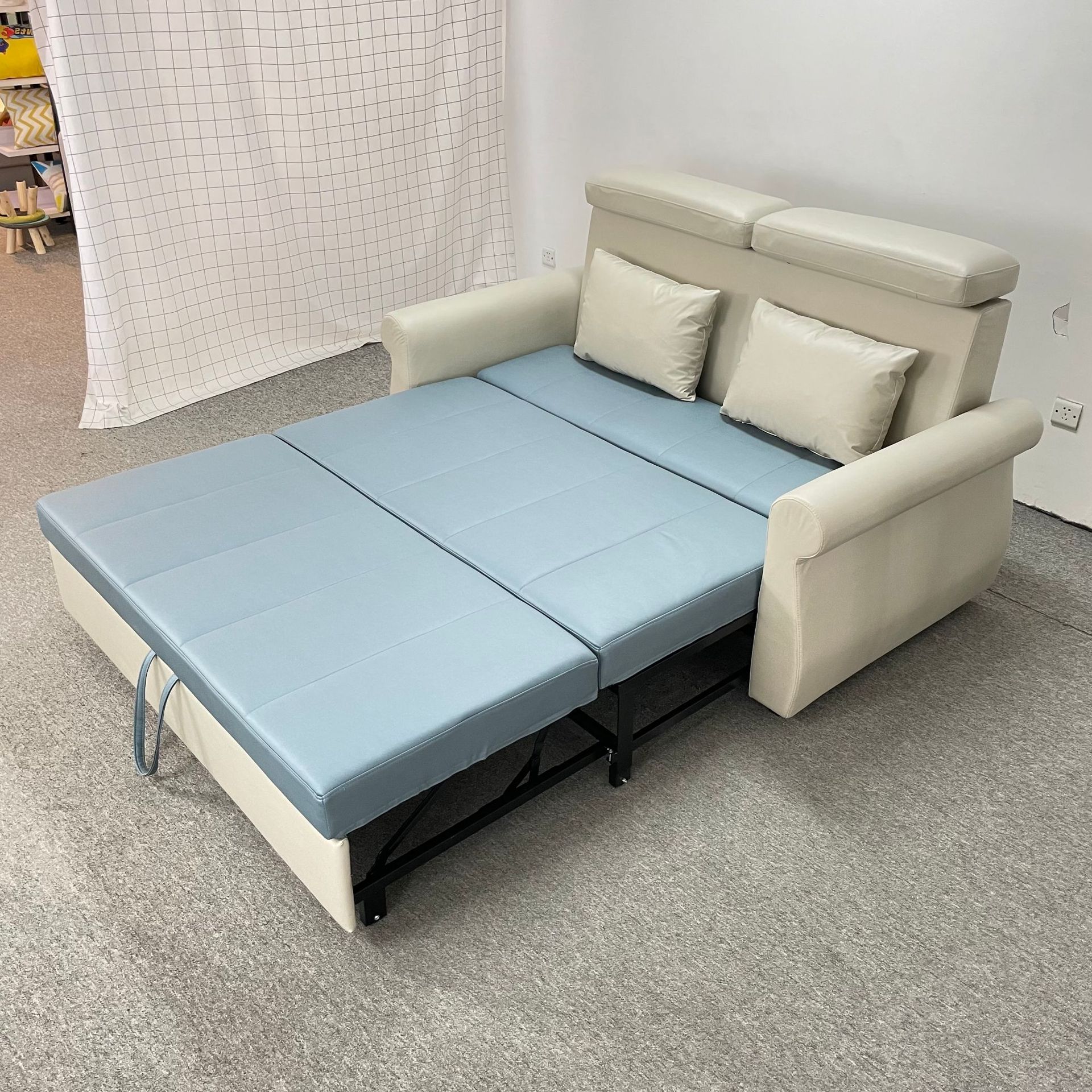 Sofá cama plegable 1.5m1.. 8 metros de casa pequeña cama plegable de látex para una sola persona tecnología de doble uso sofá cama