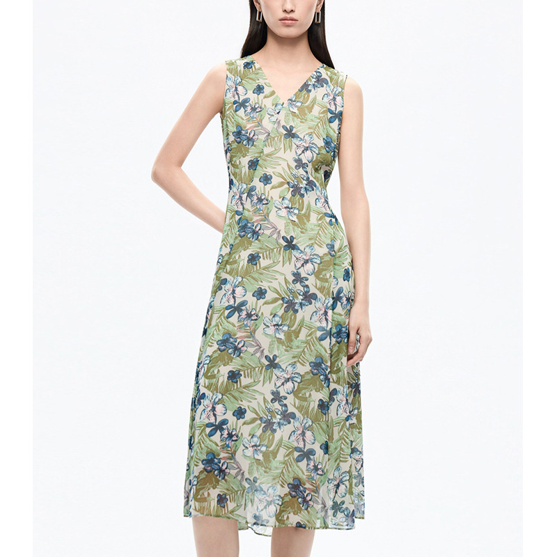 【Lang* Order】Green V-Neck Floral Tank Dress for Women, 2026 Summer New Slim-Fit Vacation Dress 【Lang* Order】Green V-Neck Floral Tank Dress for Women, 2026 Summer New Slim-Fit Vacation Dress