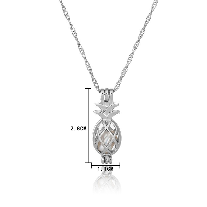 Simple animal pearl cage alloy necklace wholesale