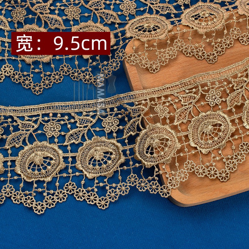 hilo de oro bordado soluble en agua rosa oro encaje encaje DIY ropa hecha a mano lolita accesorios fabricantes al por mayor