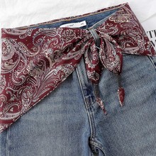 花丝巾复古服饰腰果女配饰方巾系腰旅游百搭三角腰带牛仔裤腰间