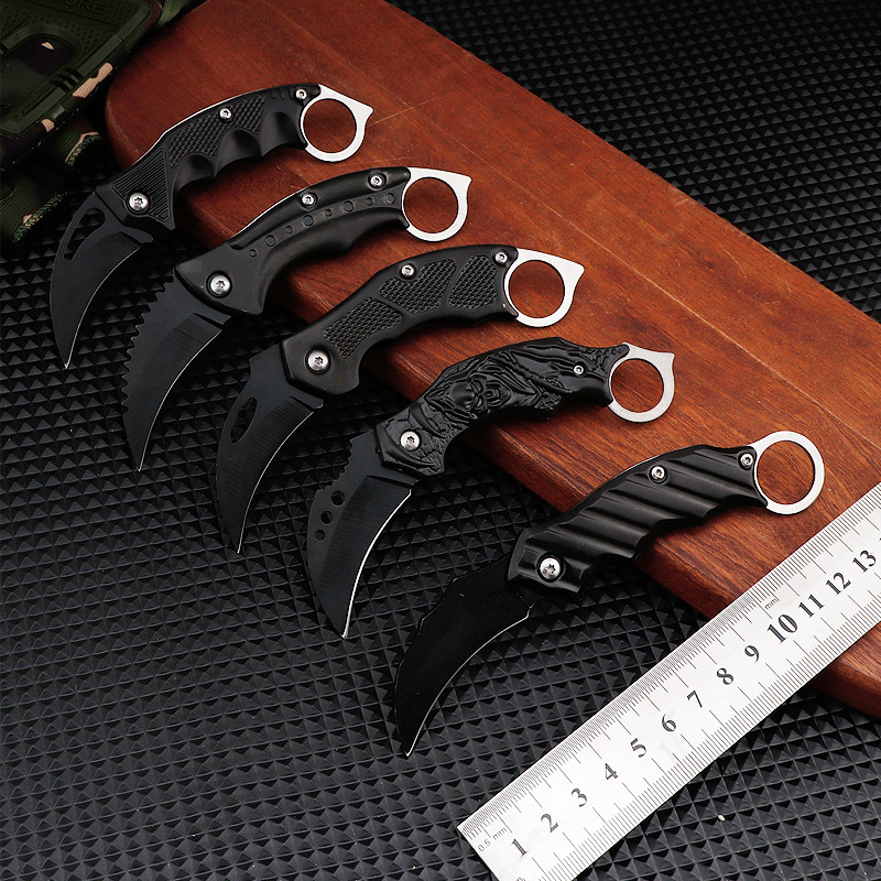 现货野外折叠刀爪子刀野外求生多功能户外刀具随身迷你水果小刀