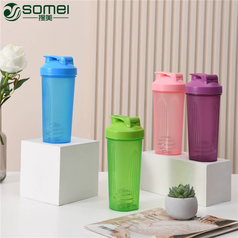 Шейкер для протеинового порошка, заменитель пищи, спортивная бутылка для воды с мерной шкалой, 600 мл, портативная бутылка для студентов