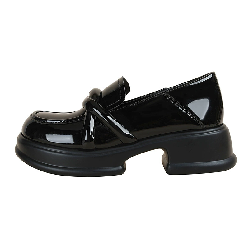 Loafers English style, shoes platform, footwear for leather shoes, 2024 years, Korean style, British style