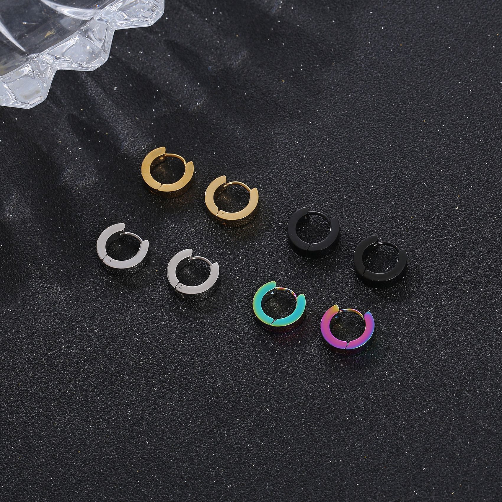 Round Pattern Unisex Gender 1 Piece Punk Round Plating 201 Stainless Steel 18K Gold Plated Hoop Earrings