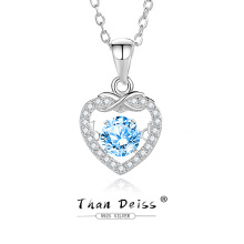 S925纯银灵动爱心项链女百搭小众心形轻奢跳动的心吊坠情人节礼物