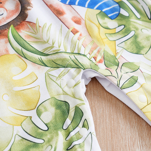 Spring and Autumn Baby Suit Set, Long-Sleeve Cartoon Baby Clothes, Baby Crawling Outfit Dinosaur Ins Style Cross-Border