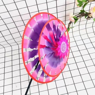 Fabric Windmill Double-Layer Turntable Rainbow Wind Strip Windmill Outdoor Double Fabric Children's Traditional Toy Windmill Wholesale