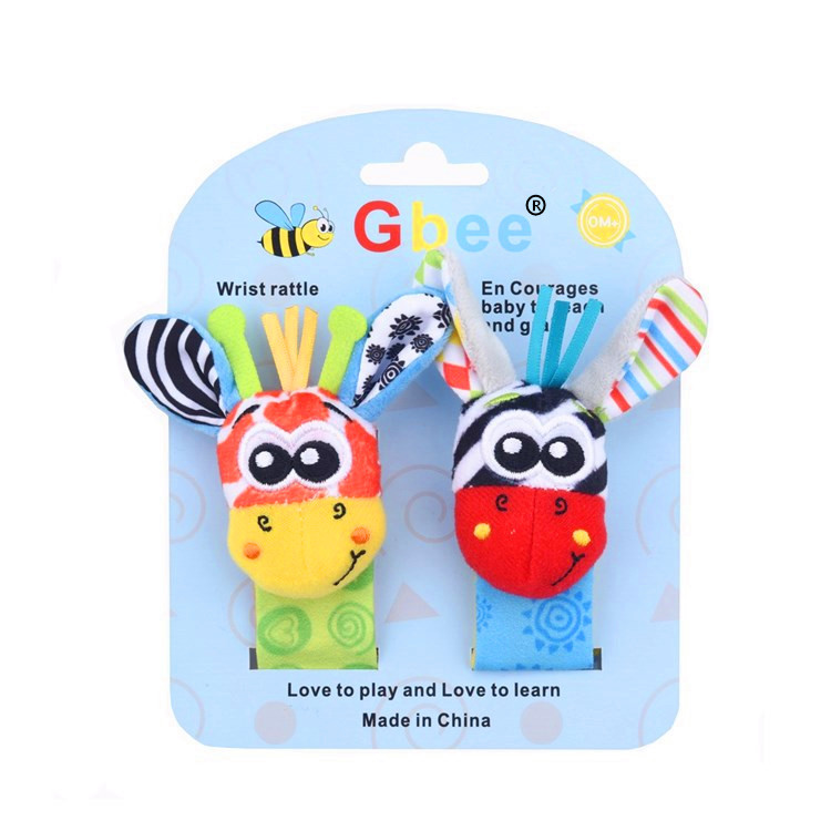 Sonajero de Peluche de León 2025Gbee, Juego de Calcetines con Sonajero de Animales, Juguete Educativo para Bebés