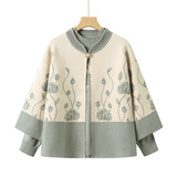 媽媽秋裝外套中老年女裝2025新款針織上衣兩件套50歲婦女毛衣開衫，女裝套裝/套裙，妃慕昵服飾