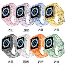 适用apple watch苹果手表表带iwatch1~9代TPU一体表带透明台阶款